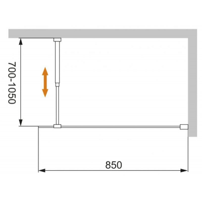 Душевая перегородка CEZARES Liberta LIBERTA-L-1-85-C-Cr