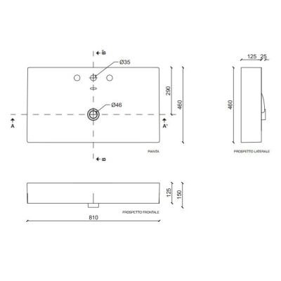 Раковина TECLA Touch 81х46 TC05011. Фото