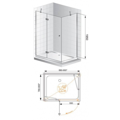 Душевой угол CEZARES Verona VERONA-W-AH-1-120/90-C-Cr. Фото