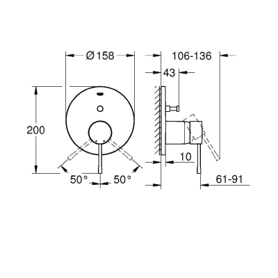 Смеситель для ванны GROHE 24058GL1 Essence, холодный рассвет, глянец. Фото