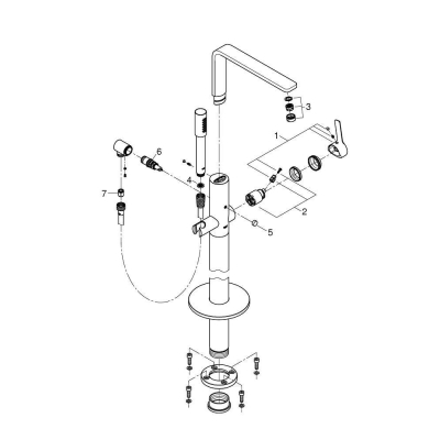 GROHE 23792001 Lineare New Смеситель однорычажный для ванны, свободностоящего монтажа. Фото