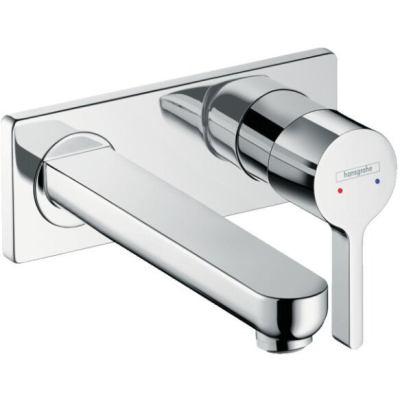 Смеситель для раковины настенный, излив 225мм Hansgrohe Metris S 31163000 хром. Фото