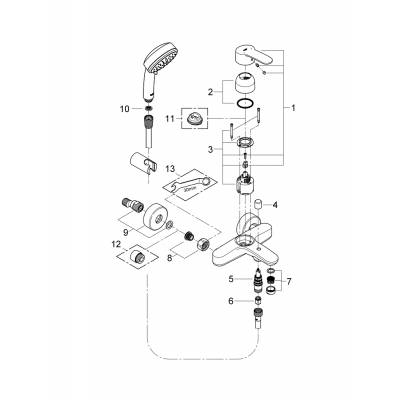 GROHE 3359220A Eurostyle Cosmopolitan Смеситель для ванны с ручным душем New Tempesta Cosmo II. Фото