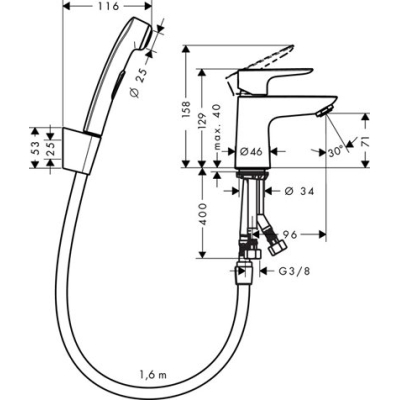 Набор для биде Hansgrohe Talis E 71729000. Фото