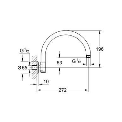 Душевой кронштейн GROHE Rainshower 28384000. Фото