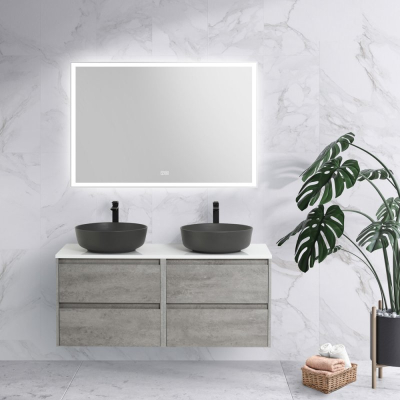 Тумба под раковину подвесная BELBAGNO KRAFT-600-2C-SO-CG Cemento Grigio. Фото