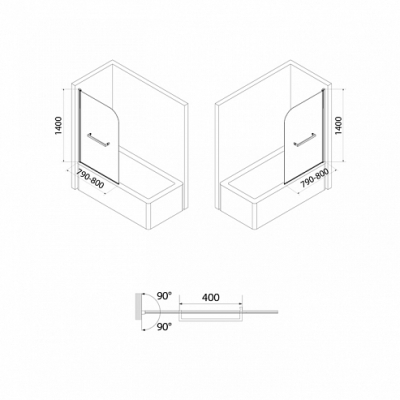 Шторка на ванну IDDIS Ray 80х140 RAY6CS8i90. Фото