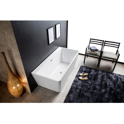 Ванна акриловая Azario OXFORD 1700х830х650, пристенная, в комплекте с сифоном и металлической рамой OXF17083. Фото