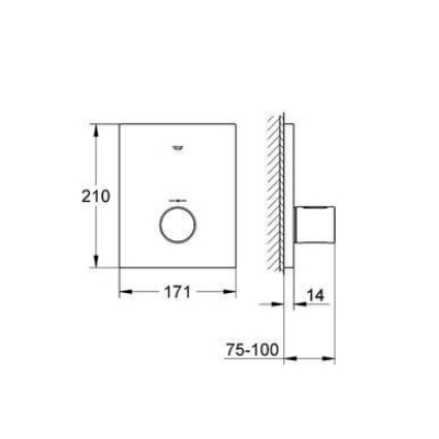 Смеситель термостатический для душа GROHE Grohtherm F 27619000 (внешняя часть). Фото