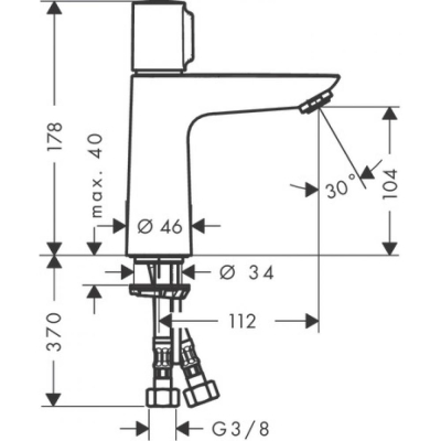 Смеситель для раковины 110, однорычажный, без сливного набора Hansgrohe 71751000, хром. Фото