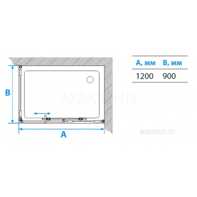 Душевое ограждение Акватон Ritsa прямоугольное R 90х120х200 1AX004SSXX000. Фото