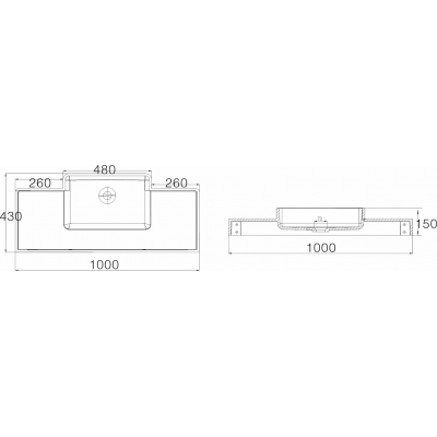 Раковина NS BATH NSS-1044G (глянцевая) 100х43. Фото