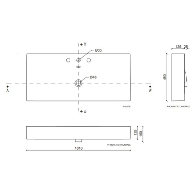 Раковина TECLA Touch 101х46 TC06011. Фото