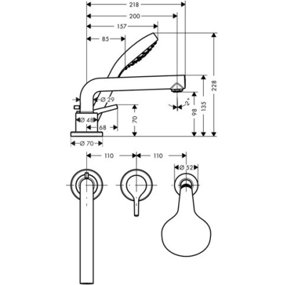 Смеситель для ванны Hansgrohe Talis S 72417000. Фото