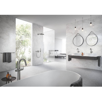 GROHE 32653AL3 Atrio New Смеситель однорычажный для ванны, напольный монтаж, ручной душ с держателем, шланг, Графит (без встроенной части, комплект верхней монтажной части для 45 984). Фото