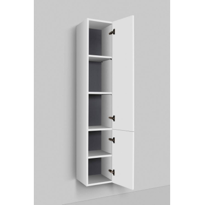 Шкаф-пенал подвесной 30 см, правый, белый глянец AM.PM Gem M90CHR0306WG. Фото