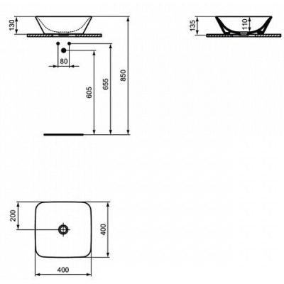 Раковина-чаша IDEAL STANDARD Connect Air 40х40 E034701. Фото