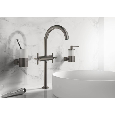 GROHE 21044AL3 Atrio New Смеситель двухвентильный для раковины на 1 отверстие, для свободностоящих раковин, крестобразные ручки, размер XL, Графит. Фото