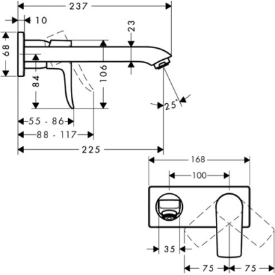 Смеситель для раковины Hansgrohe Metris 31086000. Фото