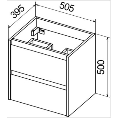 Тумба под раковину подвесная BELBAGNO KRAFT 39-500/390-2C-SO-PP Pino Pasadena. Фото