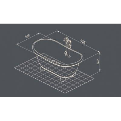 Ванна из литьевого мрамора SALINI ALBA 172х89 101311G/M. Фото