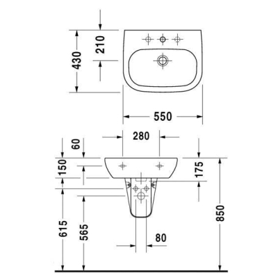 Раковина DURAVIT D-CODE 55х43 23105500002. Фото