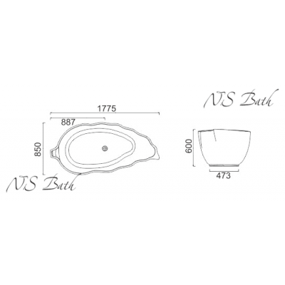 Ванна из литьевого мрамора NS BATH NSB-17850. Фото