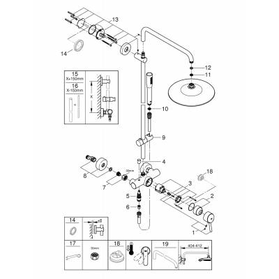 GROHE 23061002 Euphoria 260 Concetto Душевая система со смесителем для душа, 9.5 л/мин. Фото