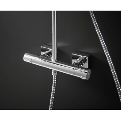 Душевая система Showerpipe 230 1jet с термостатом, Green Hansgrohe Vernis Shape 26319000, хром. Фото