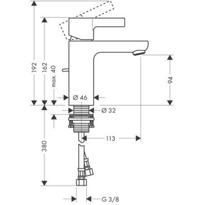 Смеситель для раковины Hansgrohe Metris S 31060000. Фото