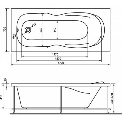 Ванна RELISAN Neonika 170x70. Фото