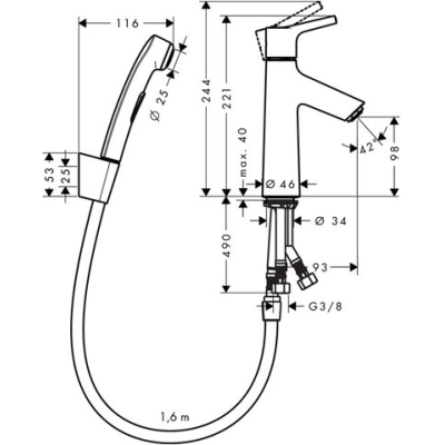 Набор для биде Hansgrohe Talis S 72290000. Фото