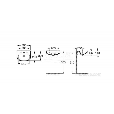 Раковина подвесная ROCA Debba 40х32 327998000. Фото