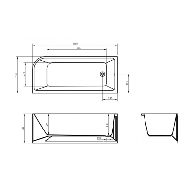 Ванна акриловая левосторонняя BELBAGNO BB712-1700-730-L. Фото