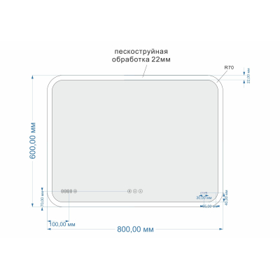 CERSANIT Зеркало LED 070 DESIGN PRO 80 LU-LED070*80-p-Os. Фото