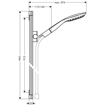 Душевой гарнитур Hansgrohe PuraVida белый/хром 27853400. Фото