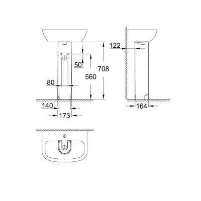 Пьедестал GROHE Bau Ceramic 39425000. Фото