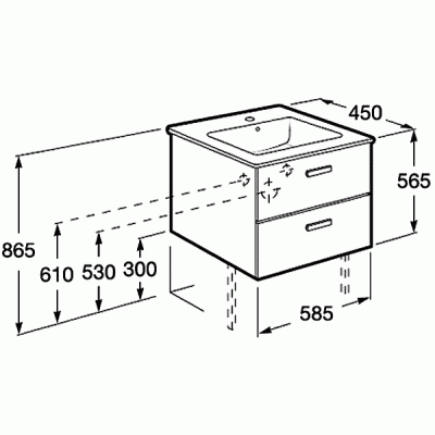 Тумба под раковину подвесная ROCA Victoria Nord 60 ZRU9000028. Фото