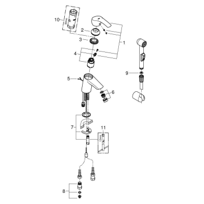 GROHE 23124002 ESM Смесидель для раковины с гигиеническим душем. Фото