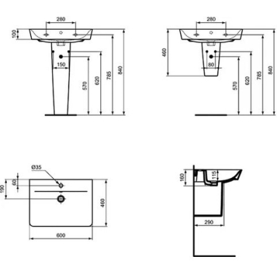 Раковина IDEAL STANDARD Connect Air Cube 60х46 E074201. Фото