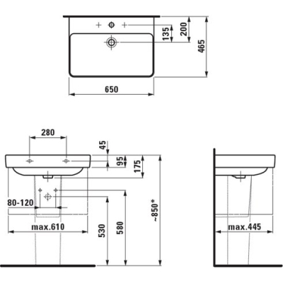 Раковина подвесная LAUFEN Pro S 65x46 8.1096.4.000.104.1. Фото