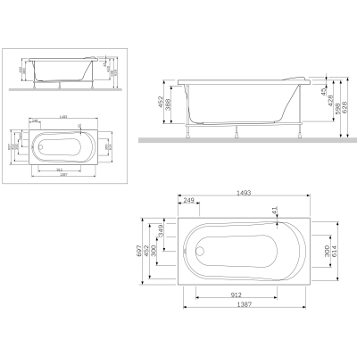 Декоративная фронтальная панель для ванн Joy/Spirit, 150х70 см AM.PM Joy W85A-150-070W-P. Фото