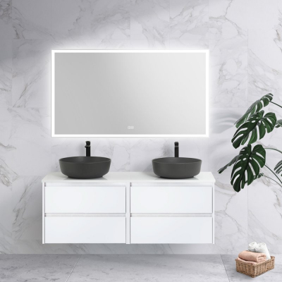 Тумба под раковину подвесная BELBAGNO KRAFT-600-2C-SO-BO Bianco Opaco. Фото