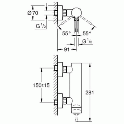 Смеситель для душа GROHE Essence+ 33636001. Фото