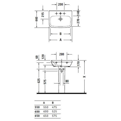 Раковина с переливом DURAVIT DURASTYLE 65х44 2319650000. Фото
