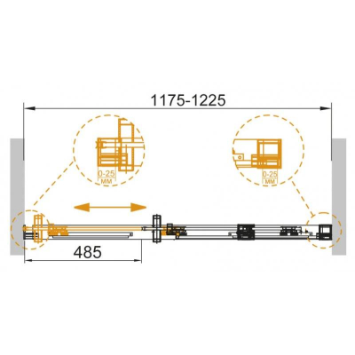 Душевая дверь CEZARES Duet-Soft DUET SOFT-BF-1-120-C-Cr. Фото