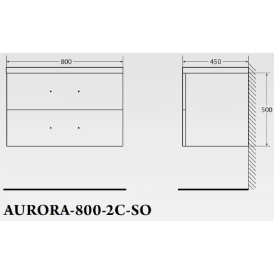 Тумба под раковину подвесная BELBAGNO AURORA-800-2C-SO-RT Rovere Tabacco. Фото