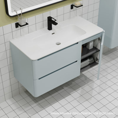 Тумба подвесная 100 см голубой Edifice IDDIS EDI10B0i95  подходит умыв. 0101000i28. Фото