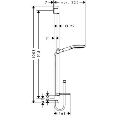 Душевой гарнитур Hansgrohe Raindance Select 120 3jet 90 (хром/белый) 26621400. Фото