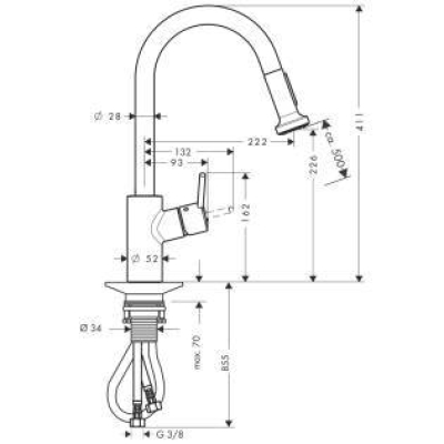 Смеситель для кухни HANSGROHE Tails S Variarc 14877000. Фото